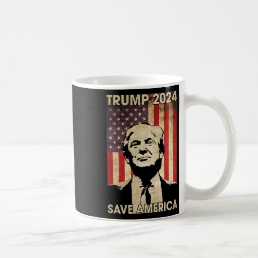 トランプ2024救アメリカ国旗の選択画面 コーヒーマグカップ (右)
