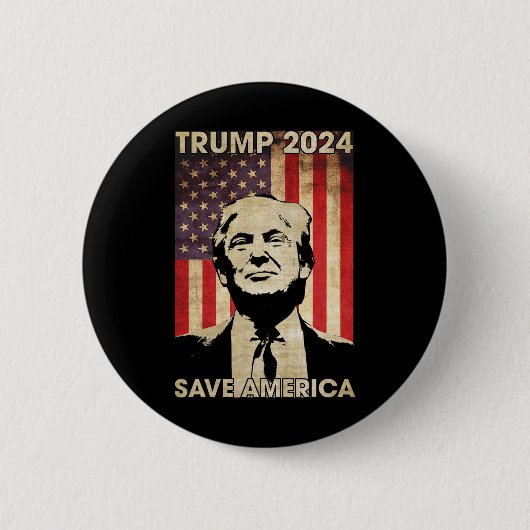 トランプ2024救アメリカ国旗の選択画面 缶バッジ (正面)