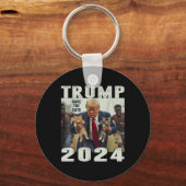 トランプ2024救猫ことわざ論争 キーホルダー (正面)