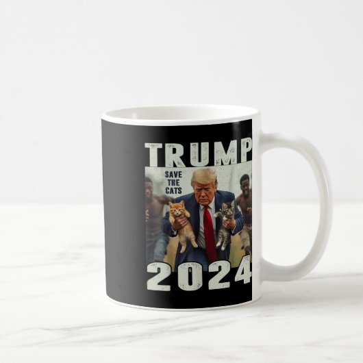 トランプ2024救猫ことわざ論争 コーヒーマグカップ (右)