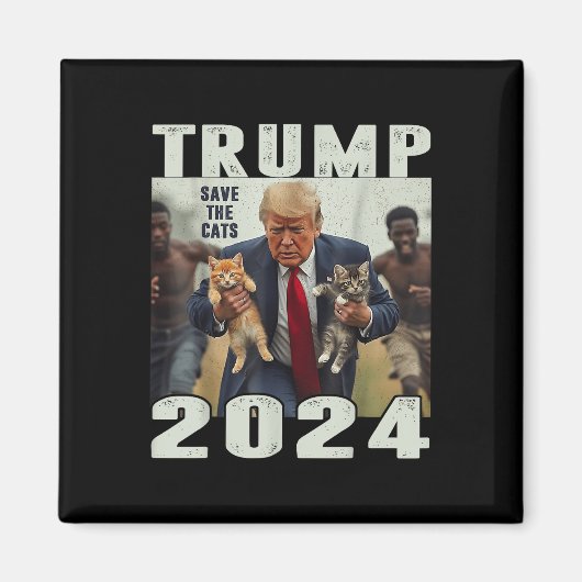 トランプ2024救猫ことわざ論争 マグネット (正面)