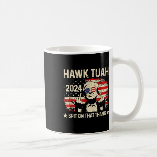 トランプ2024旗おもしろいホーク中指24 コーヒーマグカップ (右)