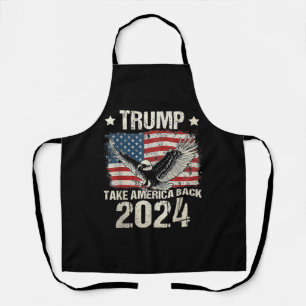 トランプ2024旗アメリカを連れ戻す男性女性トランプ エプロン