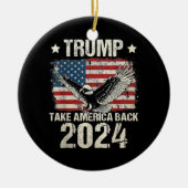 トランプ2024旗アメリカを連れ戻す男性女性トランプ セラミックオーナメント (正面)