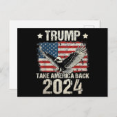 トランプ2024旗アメリカを連れ戻す男性女性トランプ ポストカード (正面/裏面)