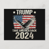 トランプ2024旗アメリカを連れ戻す男性女性トランプ ポストカード (正面)