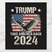 トランプ2024旗アメリカを連れ戻す男性女性トランプ ワインラベル (シングルラベル)