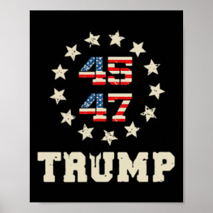 トランプ2024旗(Byck上)アメリカCkトランプFl ポスター