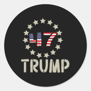 トランプ2024旗(Byck上)アメリカCkトランプFl ラウンドシール
