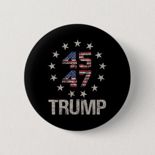 トランプ2024旗（Byck上）アメリカCkトランプFl 缶バッジ