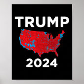 トランプ2024正確な選挙結果郡マップ私 ポスター (正面)