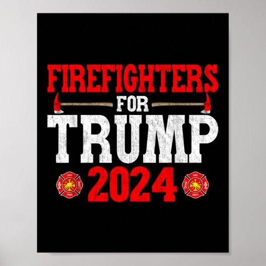 トランプ2024消防士おもしろい向け消防士 ポスター (正面)