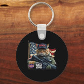 トランプ2024猫生命問題 キーホルダー (正面)