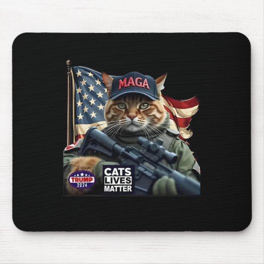トランプ2024猫生命問題 マウスパッド (正面)