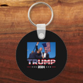 トランプ2024生き延びは選挙集会で撃たれた キーホルダー (正面)