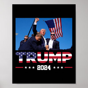 トランプ2024生き延びは選挙集会で撃たれた ポスター