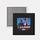 トランプ2024生き延びは選挙集会で撃たれた マグネット (正面/裏面)