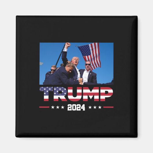 トランプ2024生き延びは選挙集会で撃たれた マグネット (正面)