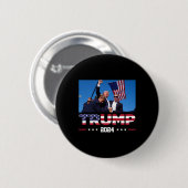 トランプ2024生き延びは選挙集会で撃たれた 缶バッジ (正面&裏面)