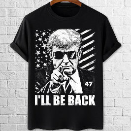 トランプ2024私はアメリカ国旗で47に戻る Tシャツ