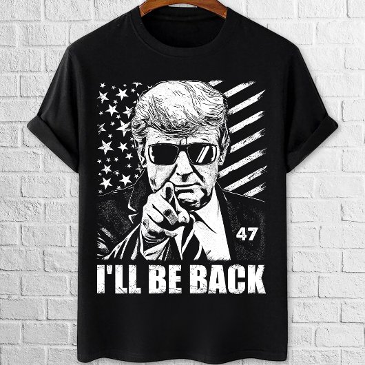 トランプ2024私はアメリカ国旗で47に戻る Tシャツ