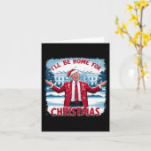 トランプ2024私はクリスマスのトランプのために家おもしろいに帰る カード (黄色い花)