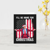 トランプ2024私はクリスマスのトランプのために家おもしろいに帰る カード (黄色い花)