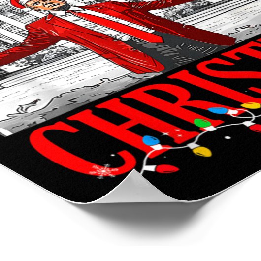 トランプ2024私はクリスマスのトランプのために家おもしろいに帰る ポスター (角)