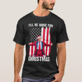 トランプ2024私はクリスマスのトランプのために家おもしろいに帰る Tシャツ (正面)