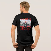 トランプ2024私はクリスマス2024パジャマのホームになる トライブレンドＴシャツ (裏面全面)