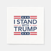 トランプ2024私はトランプのサポートプレジデントと立つ スタンダードカクテルナプキン (正面)