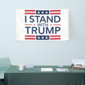 トランプ2024私はトランプのサポートプレジデントと立つ 横断幕 (トレードショー)