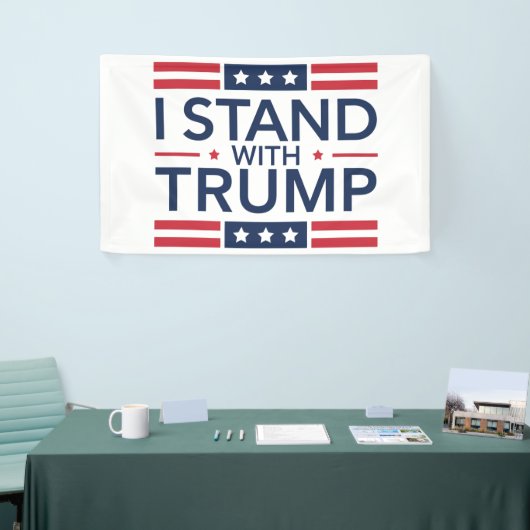 トランプ2024私はトランプのサポートプレジデントと立つ 横断幕 (トレードショー)