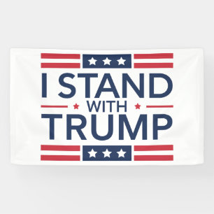 トランプ2024私はトランプのサポートプレジデントと立つ 横断幕