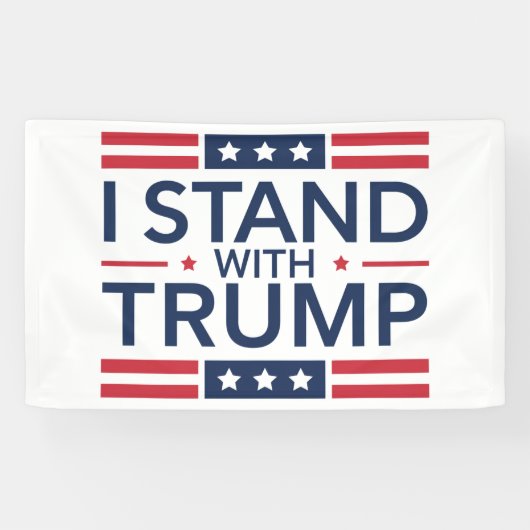 トランプ2024私はトランプのサポートプレジデントと立つ 横断幕 (横)