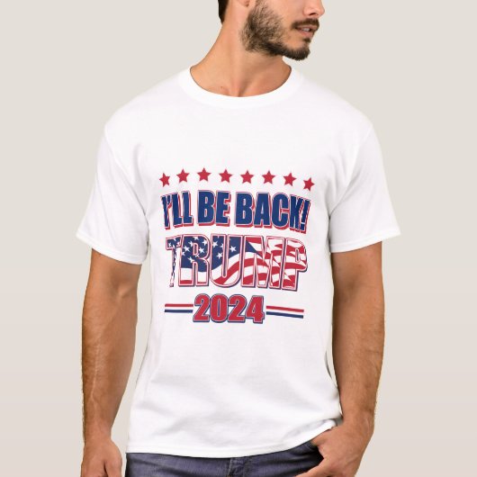 トランプ2024私は戻る！ Tシャツ (正面)