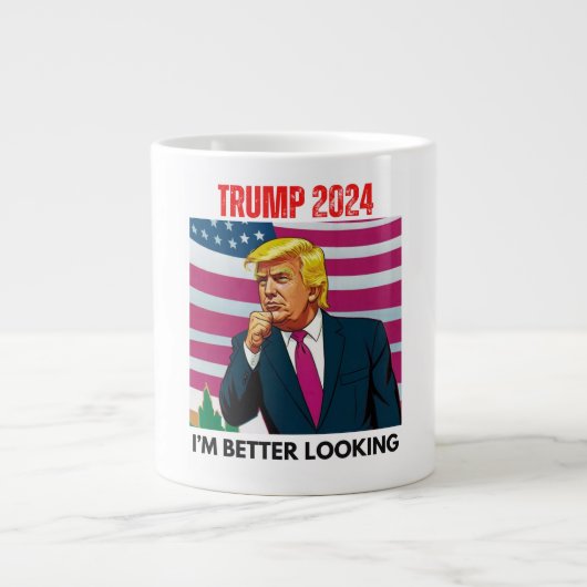 トランプ2024私は見た方が良い ジャンボコーヒーマグカップ (正面)
