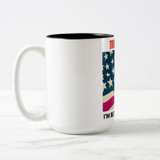 トランプ2024私は見た方が良い ツートーンマグカップ (左)