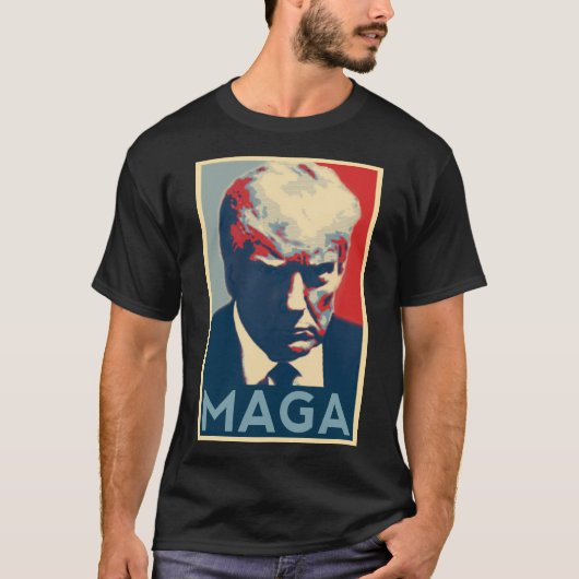 トランプ2024究極のマグショットスタイルMAGAシャツ Tシャツ (正面)