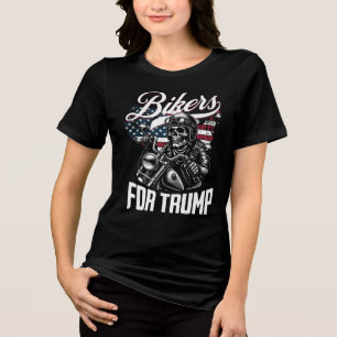 トランプ2024米国の選挙のためのバイクもしくは自転車に乗る人47番目の大統領 トライブレンドTシャツ