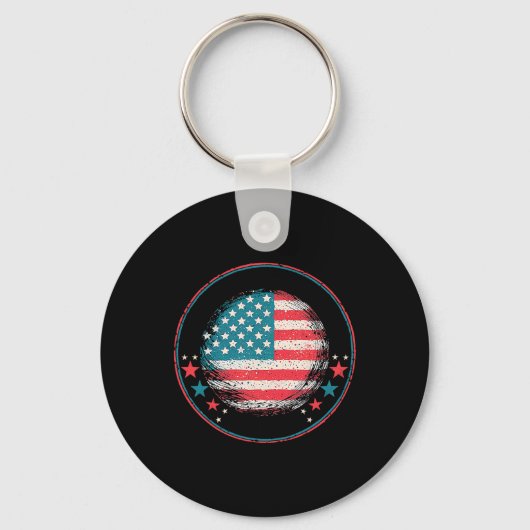 トランプ2024米国国旗1用 キーホルダー (正面)