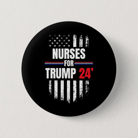 トランプ2024米国国旗 缶バッジ (正面)