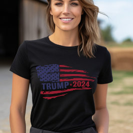 トランプ2024米州旗グランジ Tシャツ