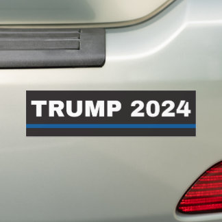 トランプ2024薄いブルーラインバンパーステッカー バンパーステッカー