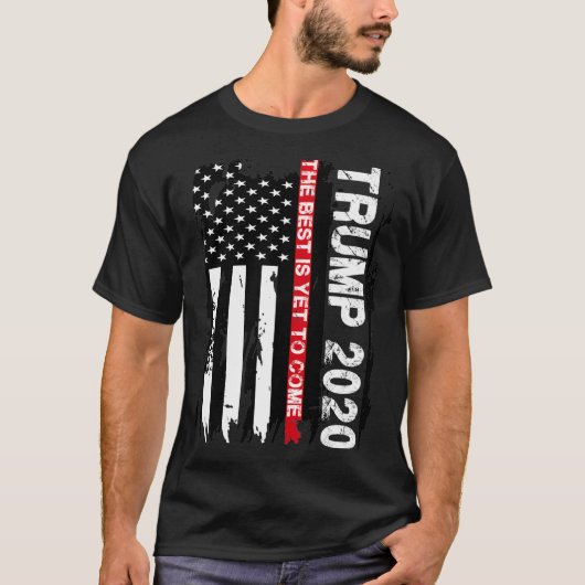 トランプ2024薄い赤最高の線はまだ来Tだ Tシャツ (正面)