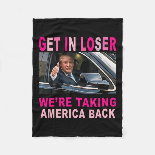 トランプ2024負け組みアメリカを取り戻す フリースブランケット (正面)