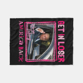 トランプ2024負け組みアメリカを取り戻す フリースブランケット (正面(横))