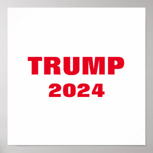 トランプ2024赤カラフル白はっきりしたトレンディークール ポスター
