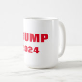 トランプ2024赤カラフル白ギフトパーティーの好意 コーヒーマグカップ (正面右)