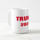 トランプ2024赤カラフル白ギフトパーティーの好意 コーヒーマグカップ (正面左)